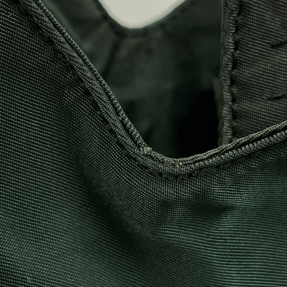 Prada logo plate handbag, nylon, green, for women. - Picture 4 of 7
